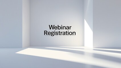 Simple space with text on webinar registration in modern setup