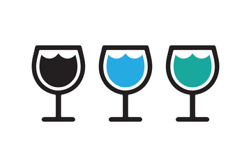 wine glass vector silhouette isolated in white background