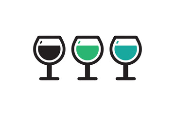 wine glass vector silhouette isolated in white background