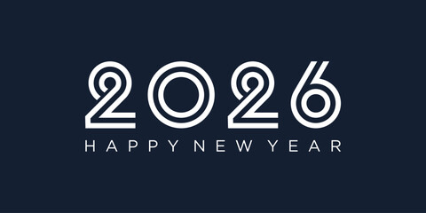 2026 Happy New Year design vector. trendy unique new year 2026 logo design template