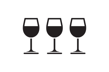 wine glass vector silhouette isolated in white background