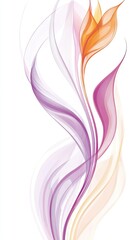 Abstract floral design, flowing lines, vibrant colors, background image, graphic element