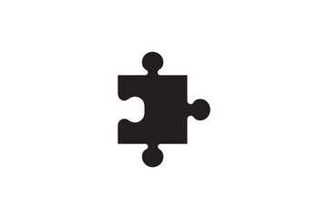 Puzzle piece vector silhouette isolated in white background