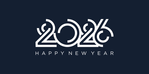 2026 Happy New Year design vector. trendy unique new year 2026 logo design template