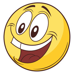 Shy Happy Smiley - Emoji Icon. Emoticon. Smile. Emotion. Funny Cartoon. Social Media. Vector iluustration
