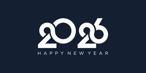 2026 Happy New Year design vector. trendy unique new year 2026 logo design template
