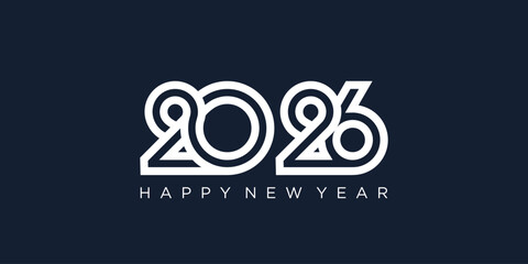 2026 Happy New Year design vector. trendy unique new year 2026 logo design template