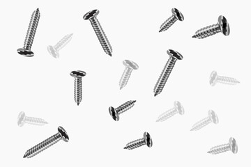 Simple metal screws vector. Steel screws vector background illustration.
