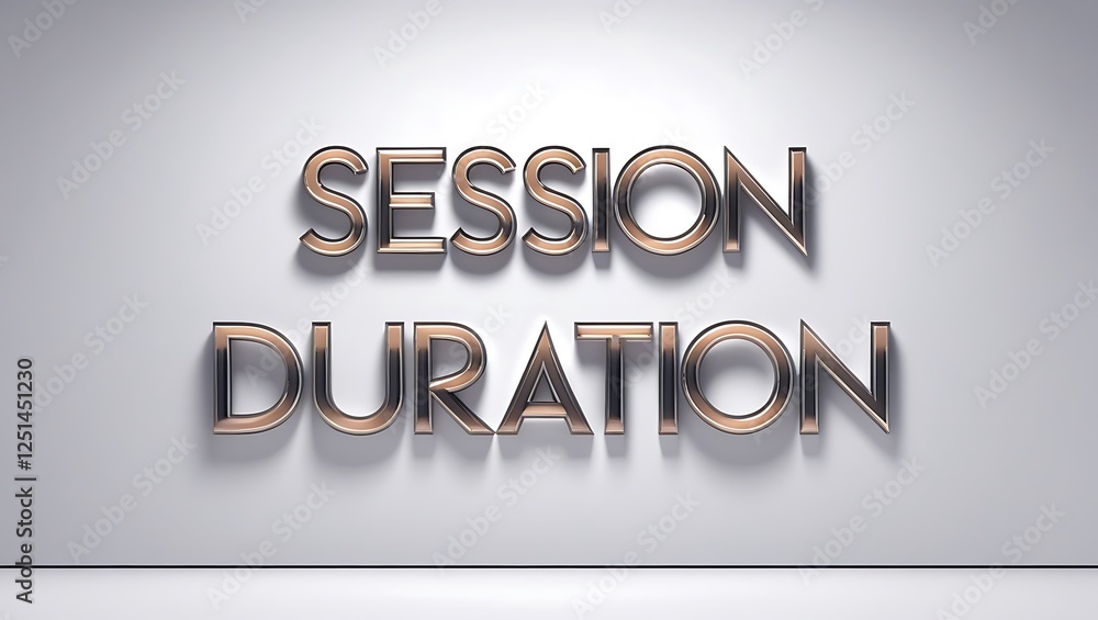 Poster session duration concept displayed in modern typography on a simple background