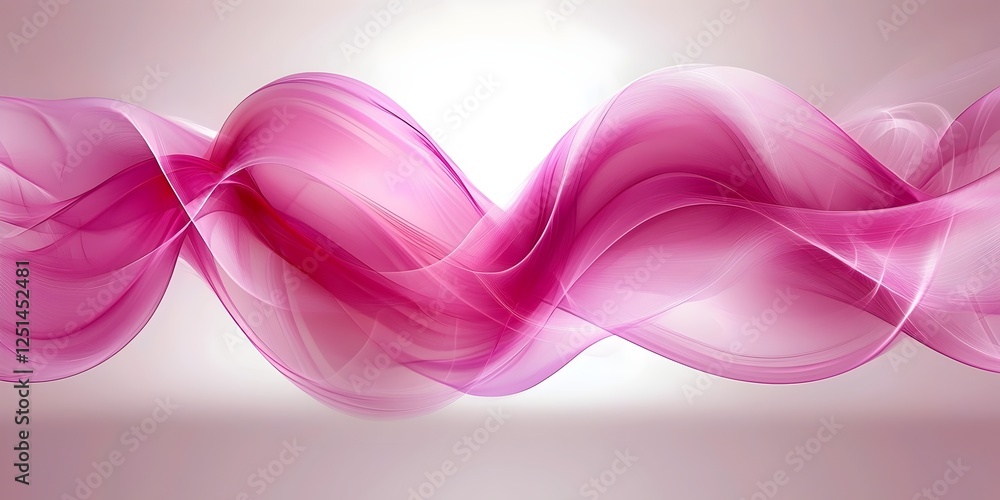 Poster an elegant abstract wave of soft pink and white hues flowing gracefully across a minimalist backgrou