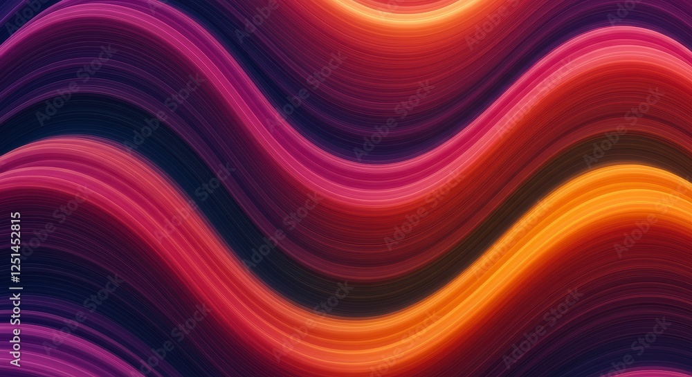 Poster abstract waveform: dynamic and vibrant abstract artwork featuring flowing, intertwining waves of dee