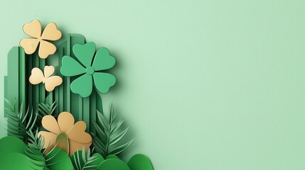 A shamrockshaped graph showing investment returns, bold green and gold design