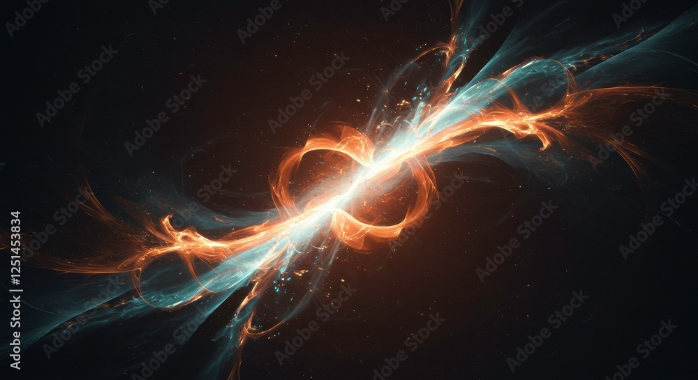 Poster cosmic collision: an abstract and dynamic visual journey into the depths of space, where celestial f