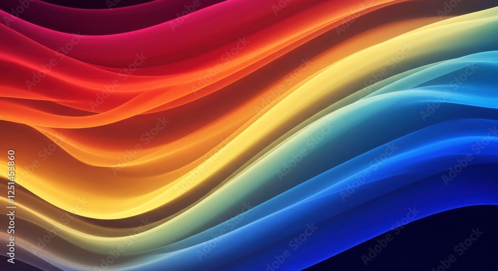 Poster abstract colorful waves: a mesmerizing abstract artwork featuring vibrant, flowing waves of color, c