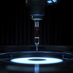 Close Up Droplet Pipetting Experiment