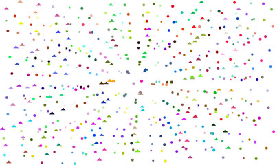 Multicolored tinsel confetti Vector background. Fashionable gold and Multicolored falling magic stars and tinsel on white and transparent background. Celebration carnival ribbons, holiday, birthday.