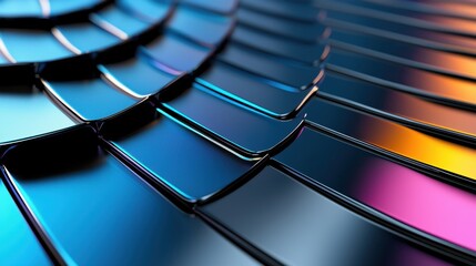 A close up of a series of squares and rectangles in various shades of blue