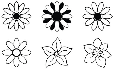Obraz premium Line art flower, floral vector design