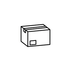 Simple box icon. Cardbox delivery parcel icon. Shipping brown cardboard template vector package. Delivery icon.