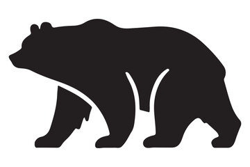 Standing Bear Silhouette Vector Illustration for Wildlife and Forest