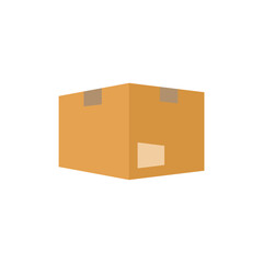 Simple box icon. Cardbox delivery parcel icon. Shipping brown cardboard template vector package. Delivery icon.
