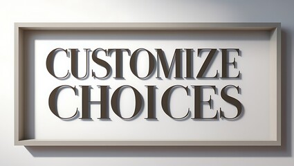 Obraz premium Customize choices displayed with strong typography on a minimalist background