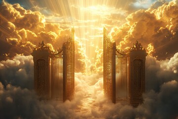 Golden Gates to Heaven: Clouds, Light, and Path