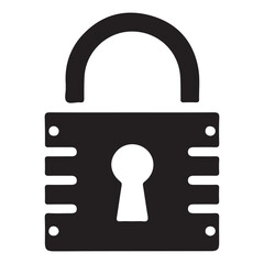 Silhouette of a Padlock Vector Illustration for Security