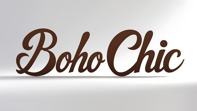Stylish boho chic lettering with a modern flair on a light backdrop