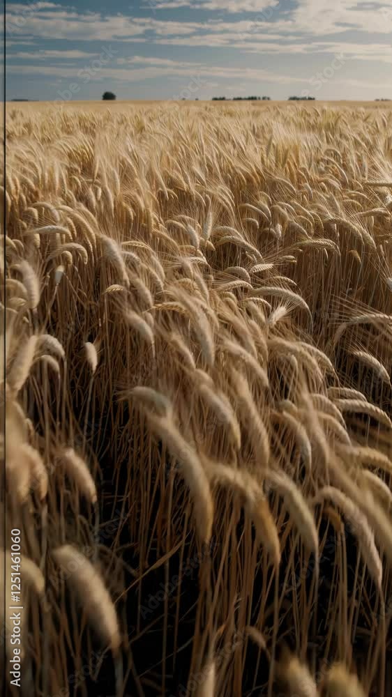 Poster rolling golden fields with soft waves of grass swaying in the wind.