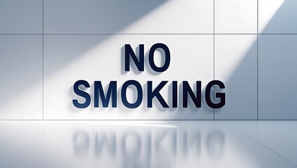 No smoking sign indoors with clean wall and natural light