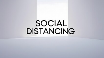Social distancing concept in a minimalist space promoting space and safety