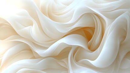 Obraz premium A soft, flowing abstract background featuring delicate, cream-colored waves that create a serene and calming atmosphere, perfect for artistic or design projects.