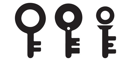Silhouette Key Vector Designs for Access and Security Projects