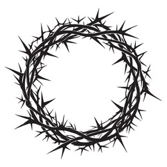 Fototapeta premium Crown of Thorns Silhouette Vector Design for Religious Imagery