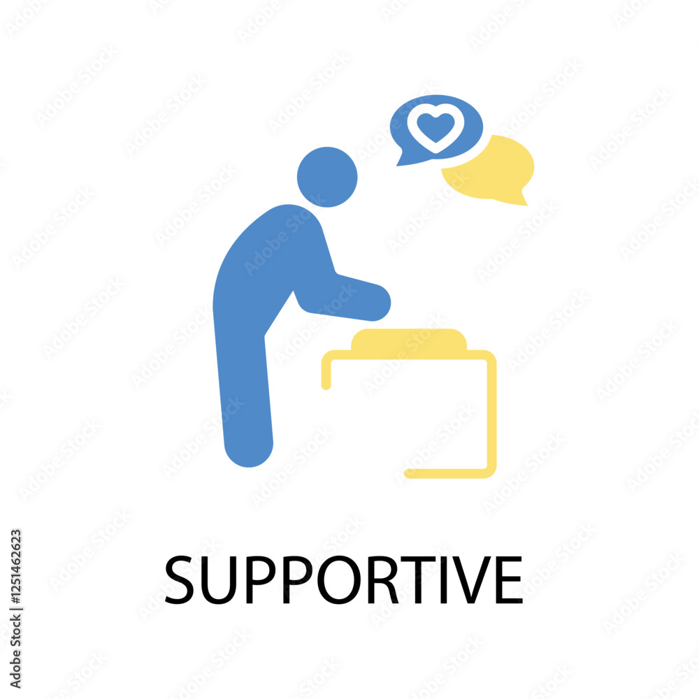 Poster supportive icon. vector.editable stroke.linear style sign for use web design,logo.symbol illustratio