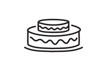 Simple birthday cake icon, black graphics on white background.