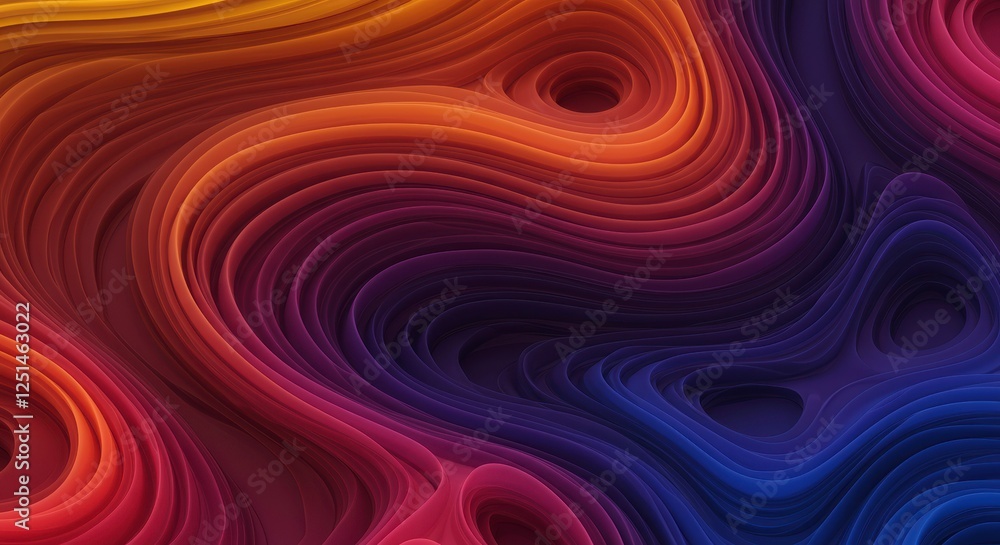 Poster abstract fluid swirl: a mesmerizing abstract design features a vibrant spectrum of swirling colors, 