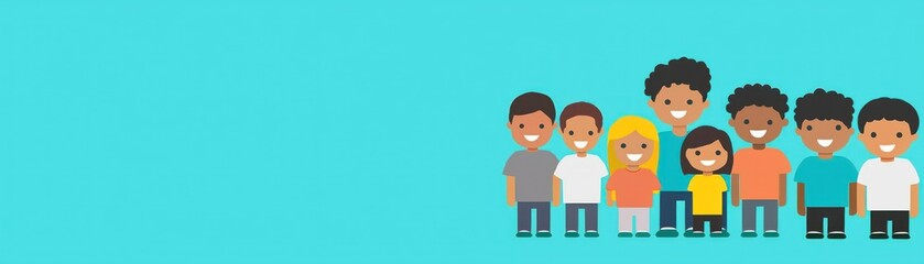 Diverse children group portrait, friendly, unity