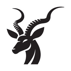 Detailed Impala Head Vector Illustration Silhouette for Creative Design