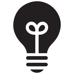 Brilliant Light Bulb Silhouette Vector Graphic Idea Concept
