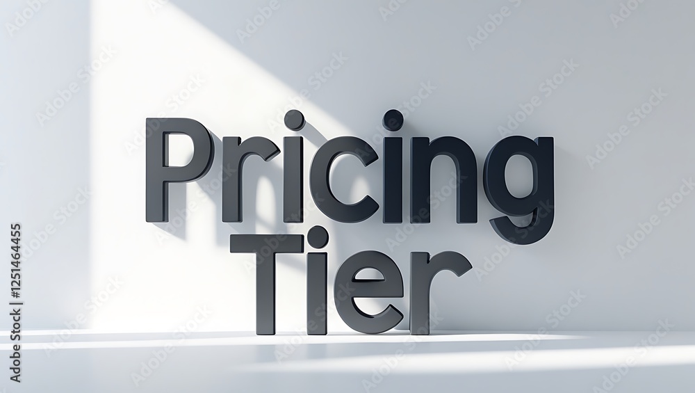 Aufkleber pricing tier display in a minimalistic setting with natural light shadows