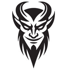 Obraz premium Intense Devil Face Illustration Vector Image for Halloween Designs