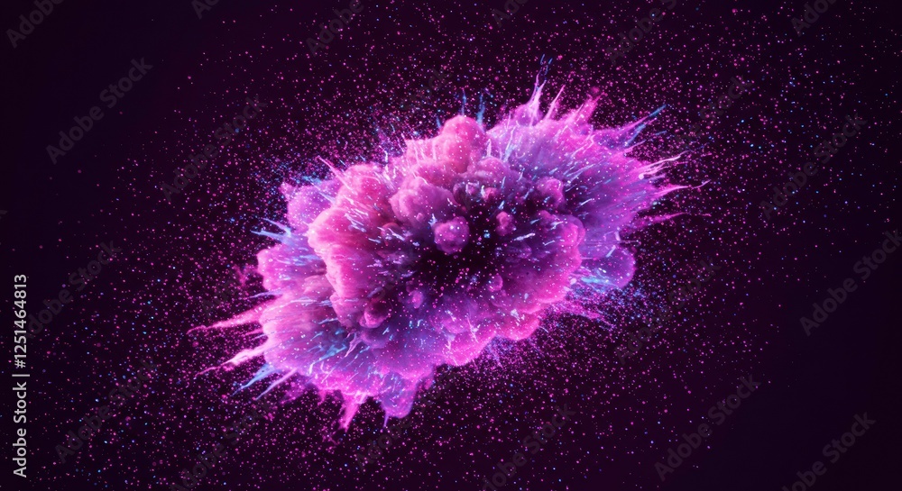 Aufkleber cosmic color burst: a vibrant explosion of pink and purple hues, creating a mesmerizing nebula-like 
