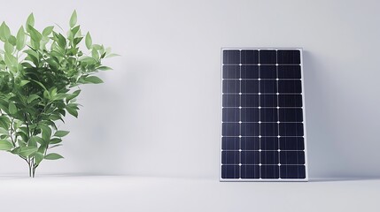 A modern solar panel standing upright, showcasing sleek design and functionality for renewable energy solutions.