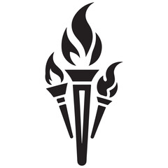 Silhouette of Three Torches Flame Vector Graphic Design Resources