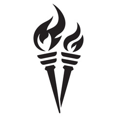 Torch Silhouette Vector Illustration for Achievement and Inspiration