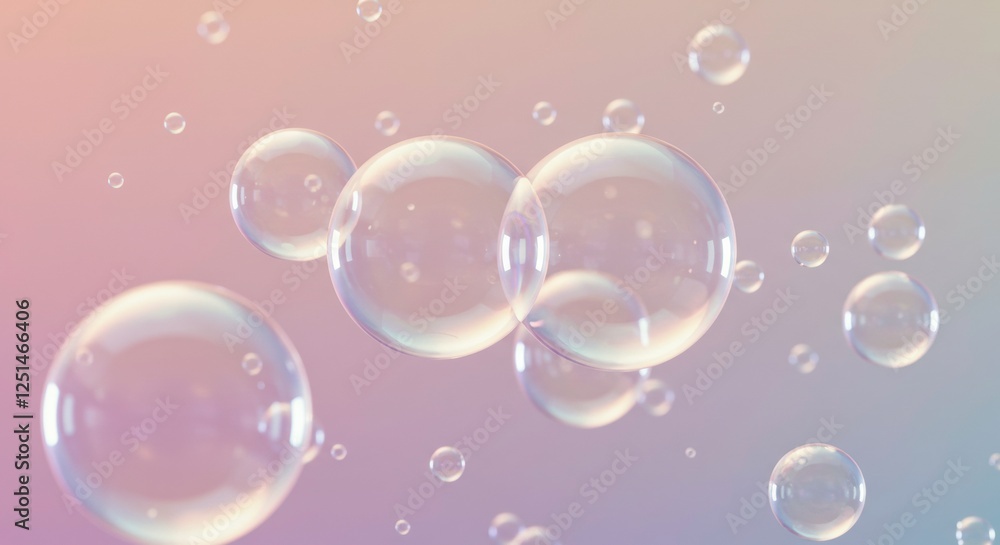 Aufkleber floating bubbles: a mesmerizing collection of iridescent soap bubbles floats in mid-air against a so