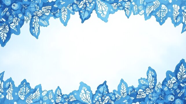 Breathtaking portrayal of blue botanicals on a serene backdrop.