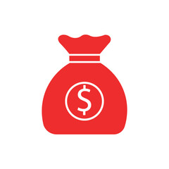 money bag icon, financial savings and investment symbol, wealth and banking business illustration